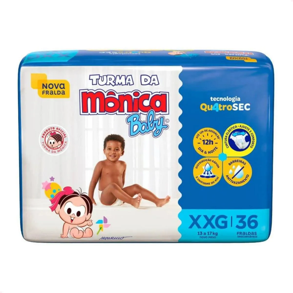 FRALDA TURMA DA MôNICA BABY ANTIVAZAMENTO TAM XXG COM 36 UND