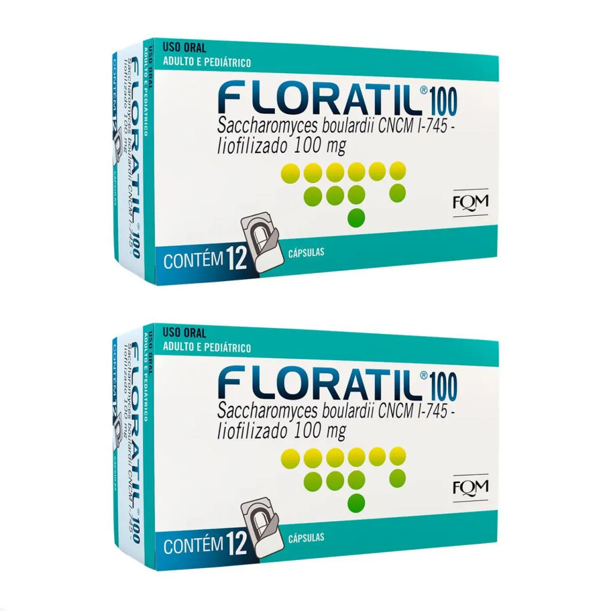 KIT COM 2 - PROBIóTICO FLORATIL 100 MG COM 12 CAPSULAS FLORA