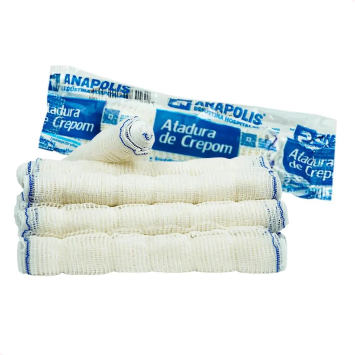 KIT COM 60 ATADURAS DE CREPOM 10 CM X 1,20M 13 FIOS ANáPOLIS