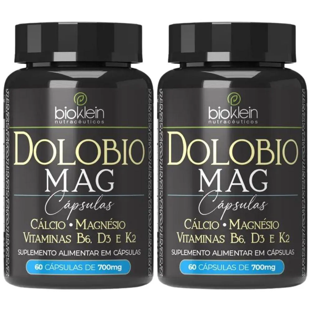 KIT 2X DOLOBIO MAG (CáLCIO, MAGNéSIO E VITAMINAS ) 60 CáPSULAS - BIOKLEIN