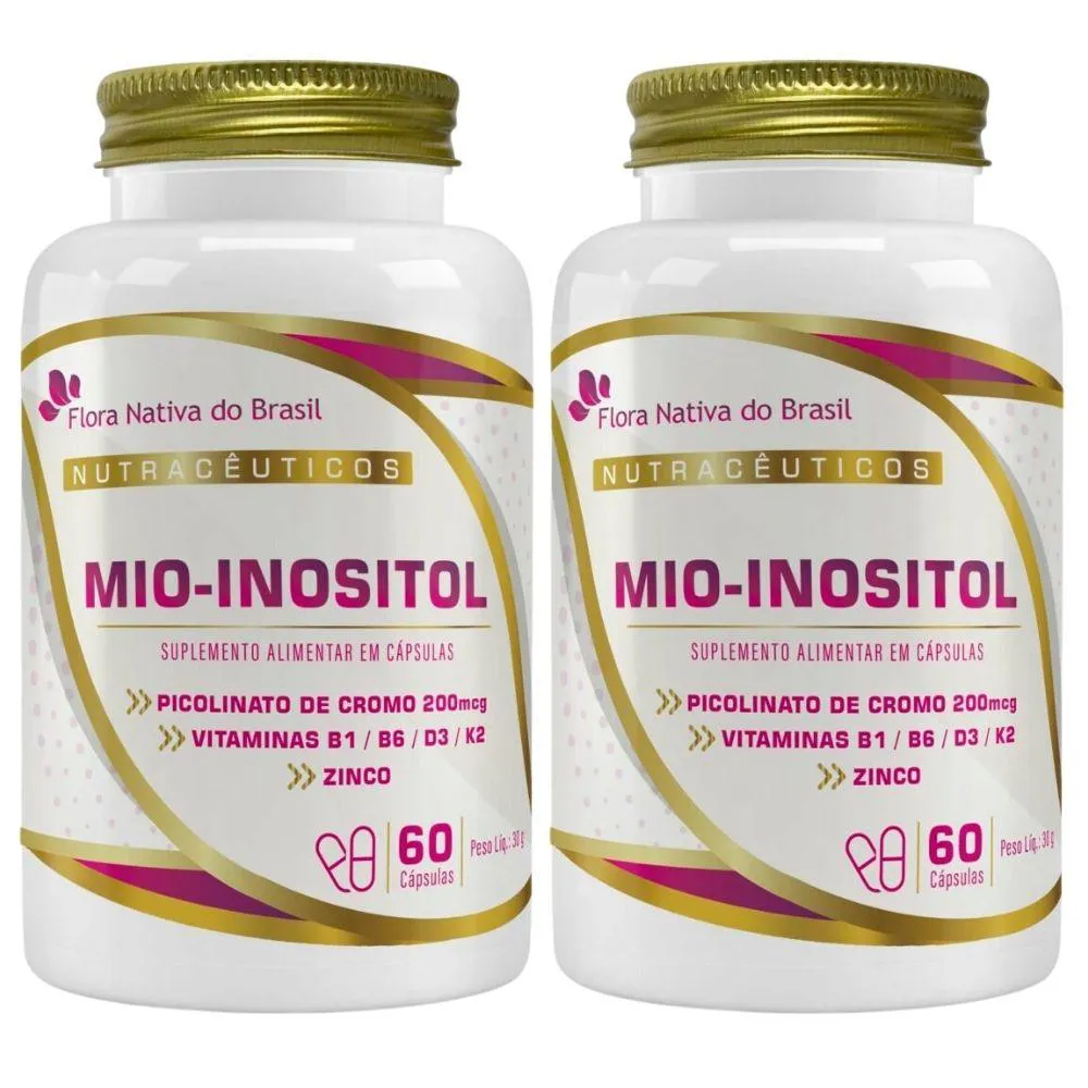 KIT 2X MIO-INOSITOL + VITAMINAS 500MG 60 CáPSULAS - FLORA NATIVA