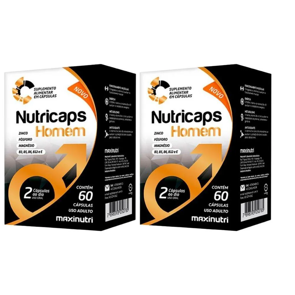 KIT 2X NUTRICAPS HOMEM 60 CáPSULAS - MAXINUTRI