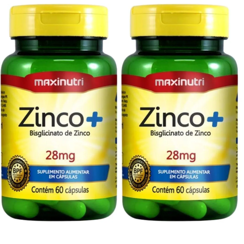 KIT 2X ZINCO+ 28MG 255% IDR 60 CáPSULAS - MAXINUTRI