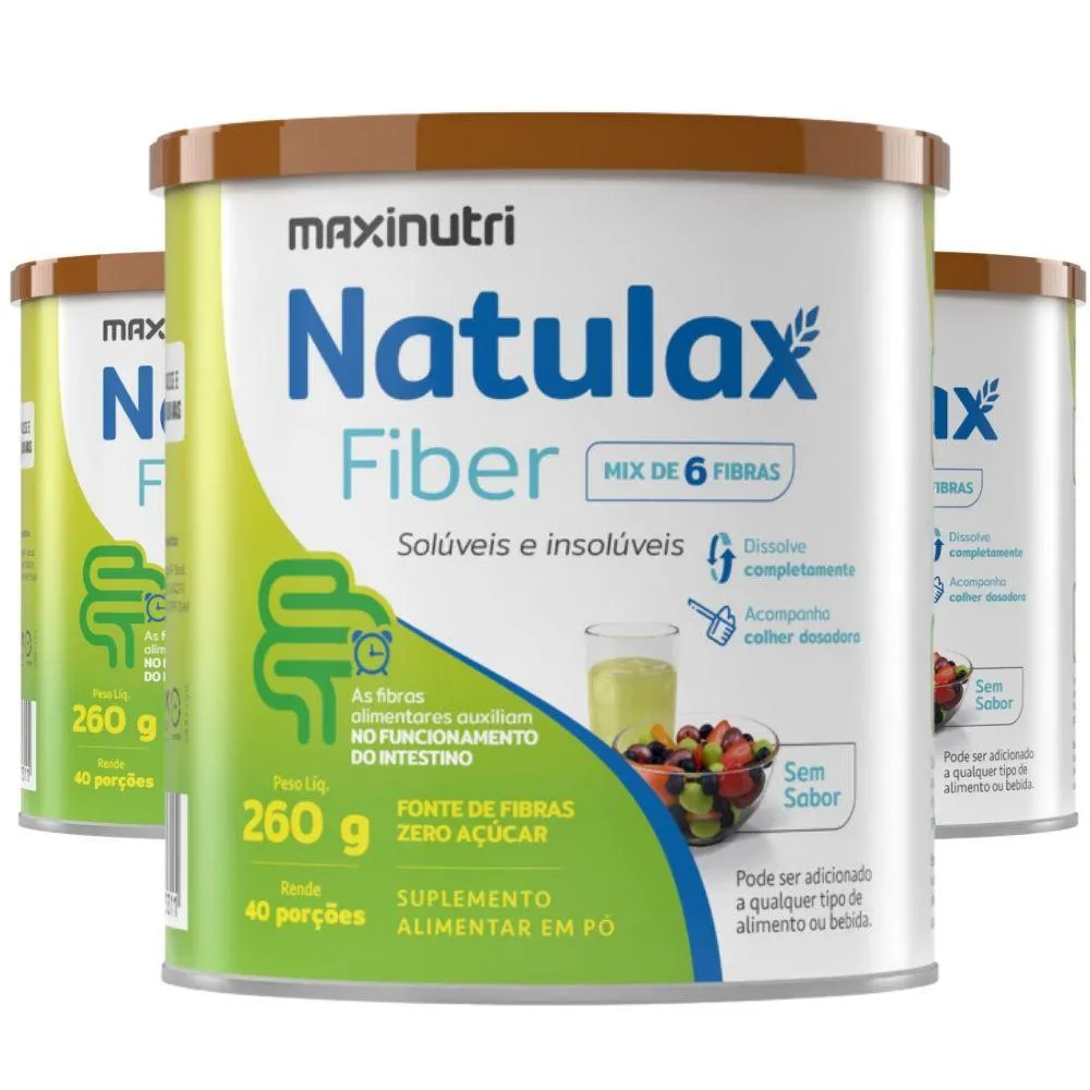 KIT 3X NATULAX FIBER (MIX DE FIBRAS) 260G  - MAXINUTRI