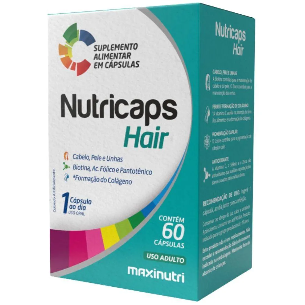 NUTRICAPS HAIR 60 CáPSULAS - MAXINUTRI