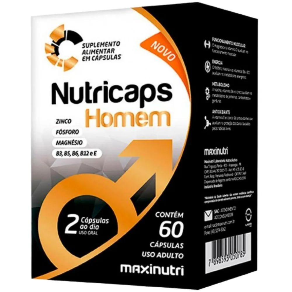 NUTRICAPS HOMEM 60 CáPSULAS - MAXINUTRI