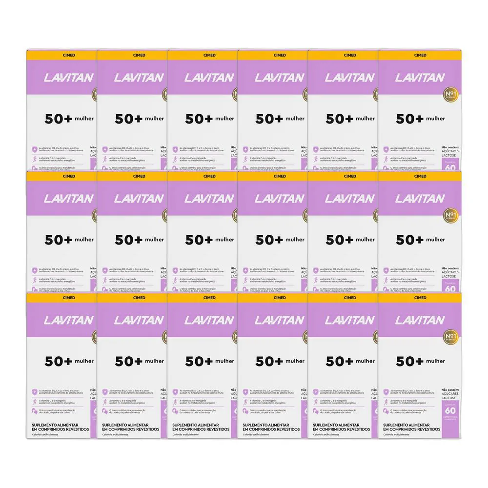 KIT 18X VITAMINA LAVITAN 50+ MULHER 60 COMPRIMIDOS - CIMED