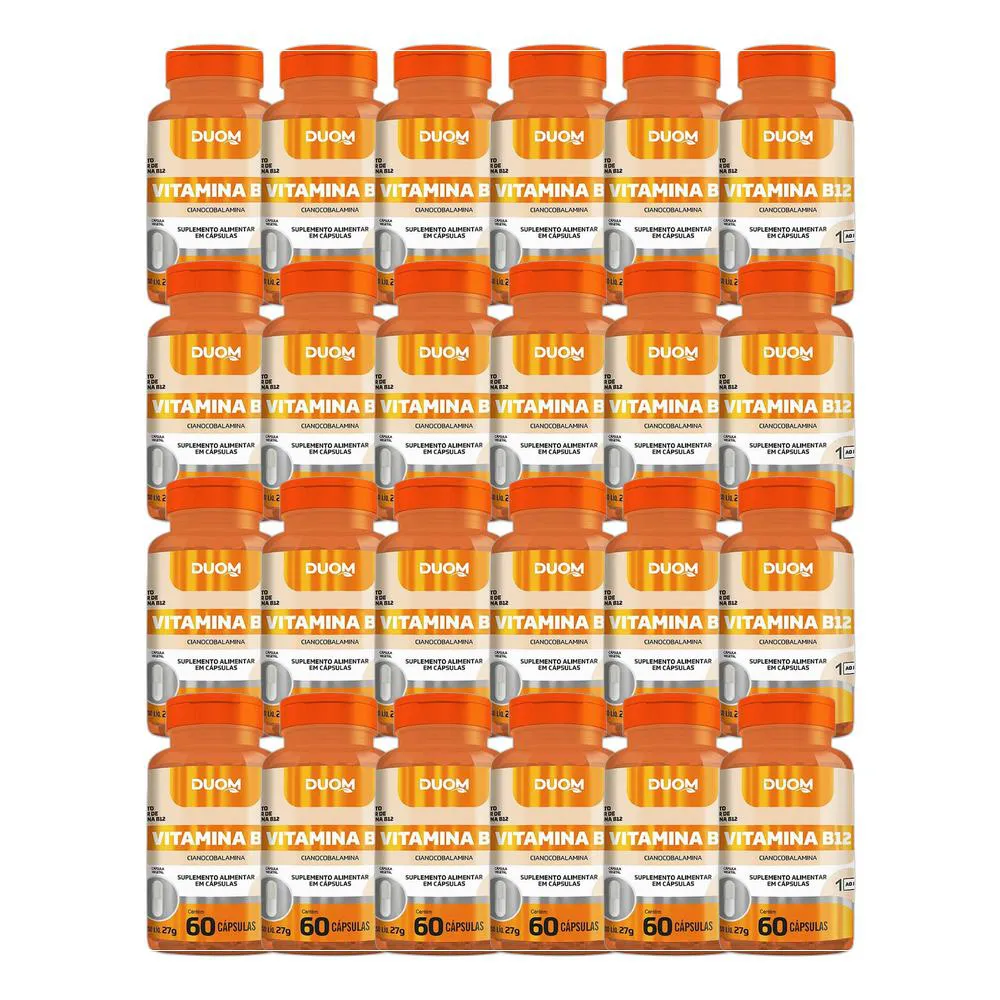 KIT 24X SUPLEMENTO ALIMENTAR CIANOCOBALAMINA B12 60 CPS DUOM