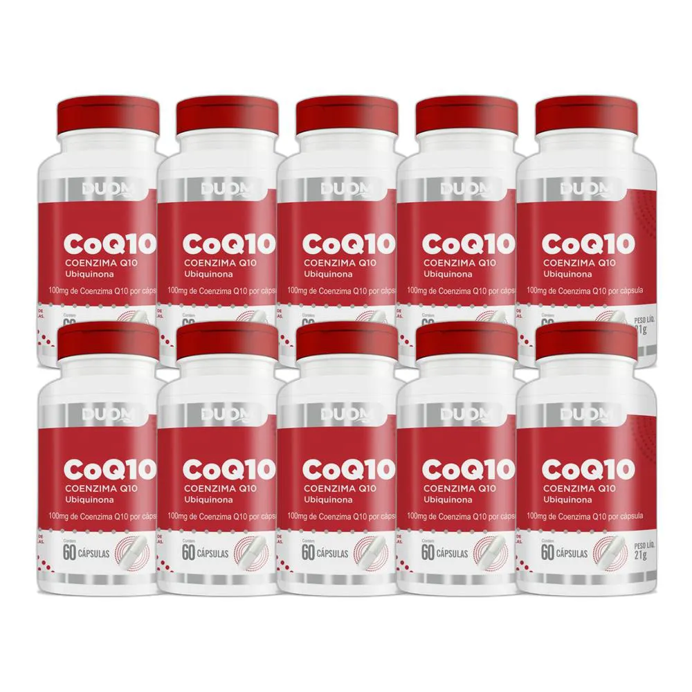 KIT 10X SUPLEMENTO ALIMENTAR COENZIMA Q10 COQ10 60 CPS DUOM