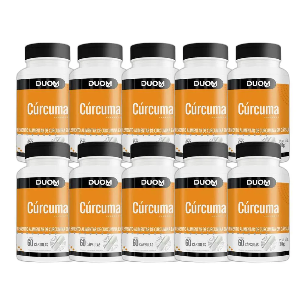 KIT 10X SUPLEMENTO ALIMENTAR CúRCUMA 60 CPS - DUOM