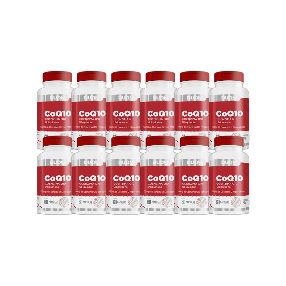 KIT 12X SUPLEMENTO ALIMENTAR COENZIMA Q10 COQ10 60 CPS DUOM