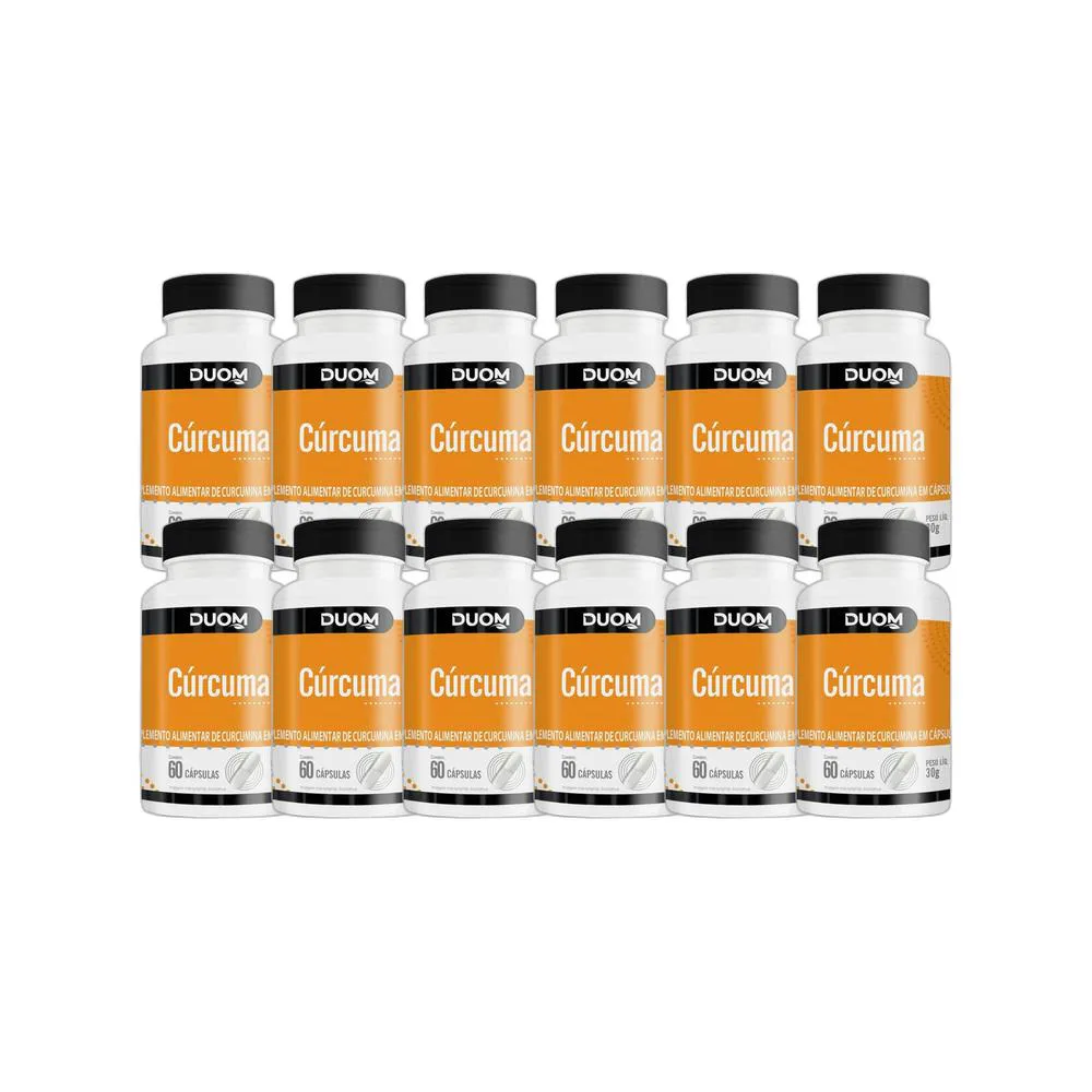 KIT 12X SUPLEMENTO ALIMENTAR CúRCUMA 60 CPS - DUOM