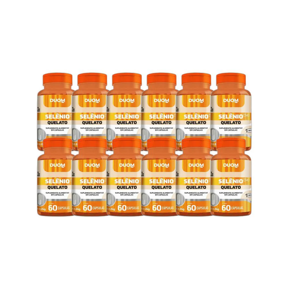 KIT 12X SUPLEMENTO ALIMENTAR SELêNIO 60 CPS - DUOM
