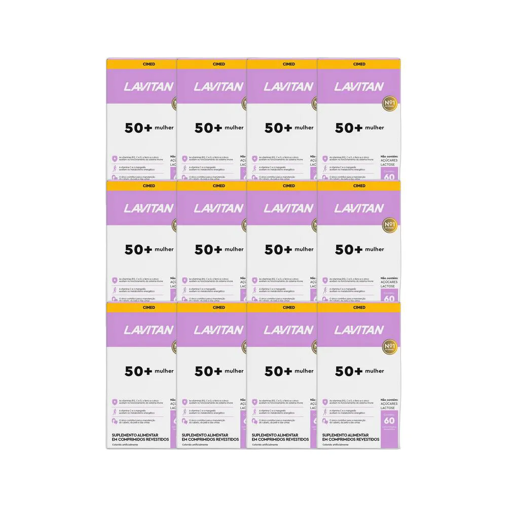 KIT 12X VITAMINA LAVITAN 50+ MULHER 60 COMPRIMIDOS - CIMED