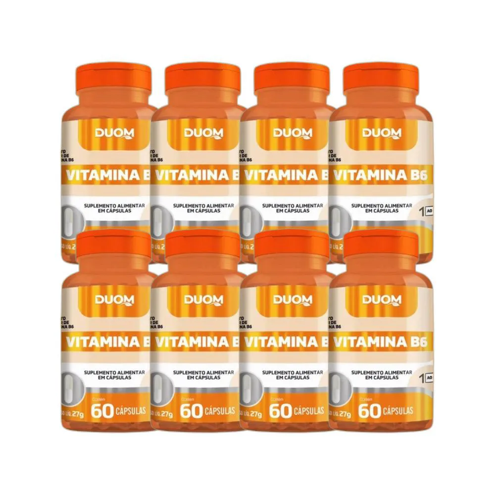 KIT 8X SUPLEMENTO ALIMENTAR VITAMINA B6 60 CPS - DUOM