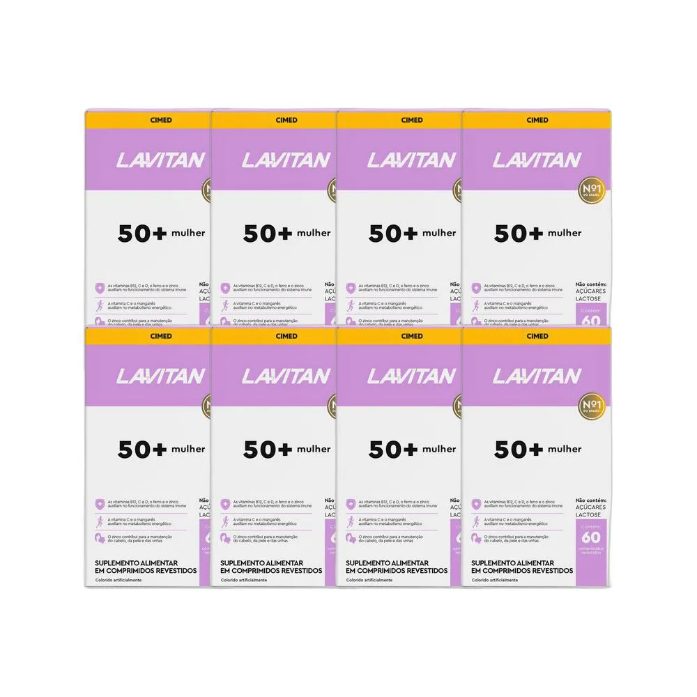 KIT 8X VITAMINA LAVITAN 50+ MULHER 60 COMPRIMIDOS - CIMED