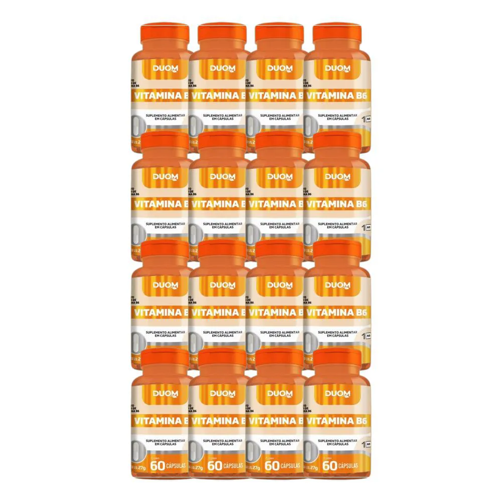 KIT 16X SUPLEMENTO ALIMENTAR VITAMINA B6 60 CPS - DUOM