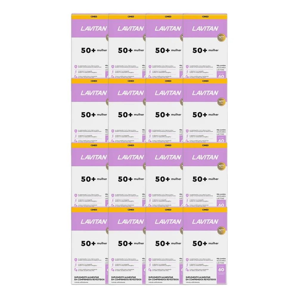 KIT 16X VITAMINA LAVITAN 50+ MULHER 60 COMPRIMIDOS - CIMED