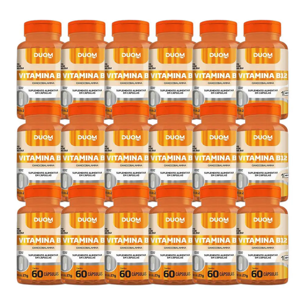 KIT 18X SUPLEMENTO ALIMENTAR CIANOCOBALAMINA B12 60 CPS DUOM