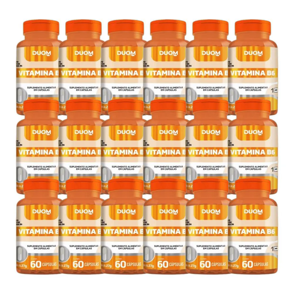 KIT 18X SUPLEMENTO ALIMENTAR VITAMINA B6 60 CPS - DUOM
