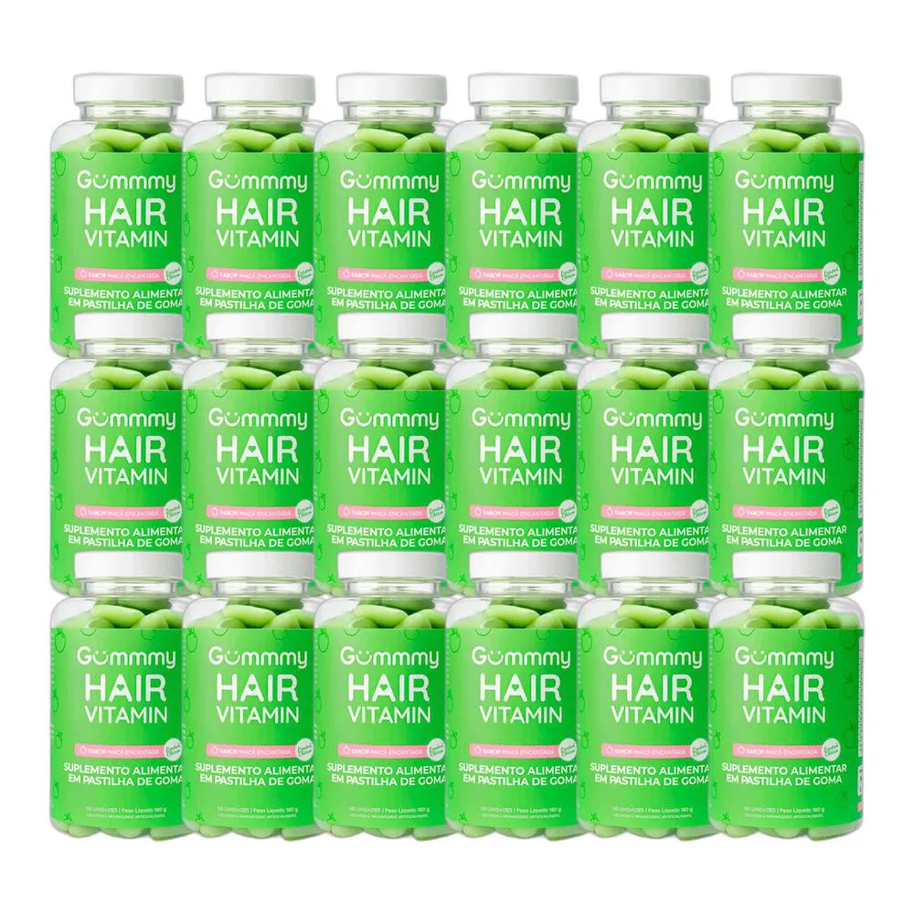 KIT 18X SUPLEMENTO HAIR VITAMIN MAçã VERDE 60 U - GUMMY