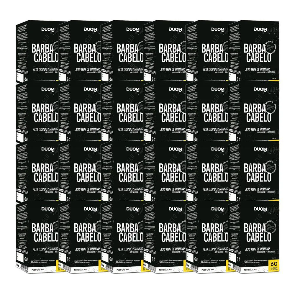 KIT 24X SUPLEMENTO ALIMENTAR BARBA E CABELO 60 CPS - DUOM