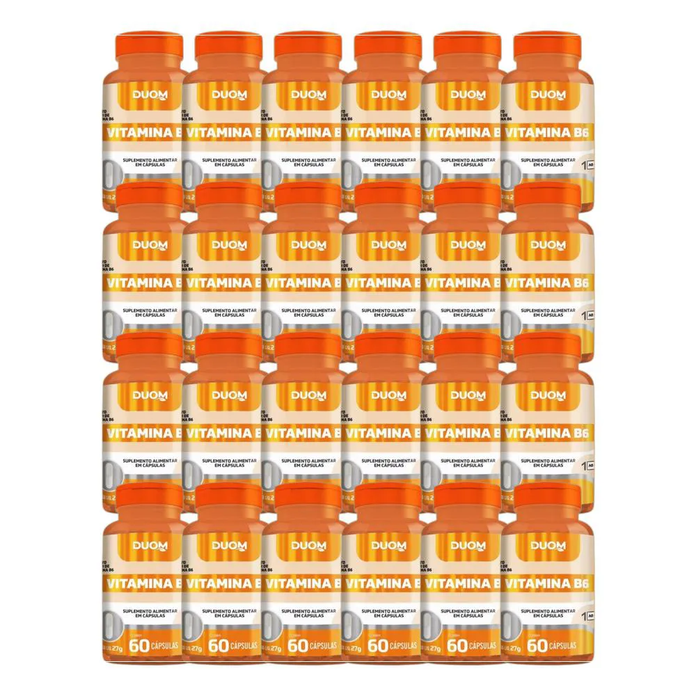 KIT 24X SUPLEMENTO ALIMENTAR VITAMINA B6 60 CPS - DUOM