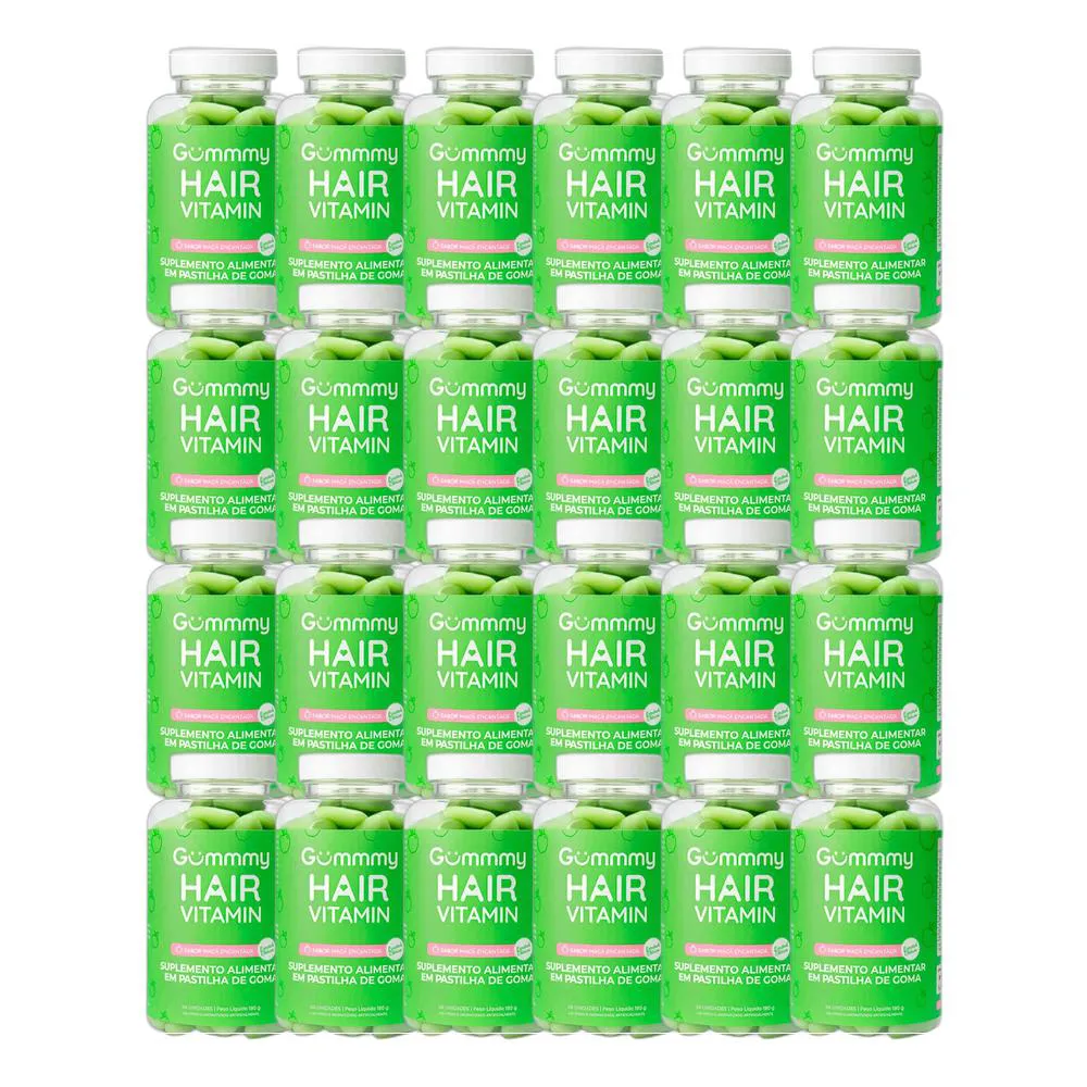 KIT 24X SUPLEMENTO HAIR VITAMIN MAçã VERDE 60 U - GUMMY