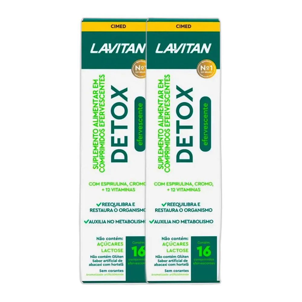 KIT 2X LAVITAN DETOX 16 COMPRIMIDOS EFEVERCENTES - CIMED