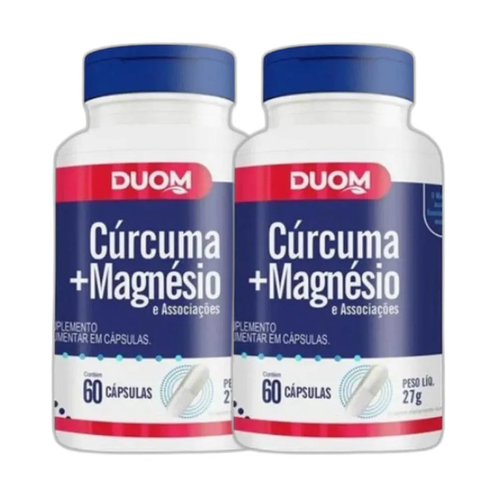 KIT 2X SUPLEMENTO ALIMENTAR CúRCUMA + MAGNéSIO 60 CPS DUOM