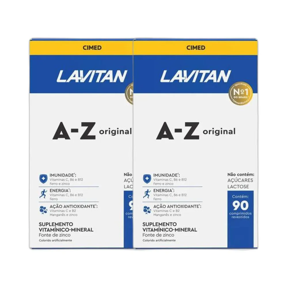 KIT 2X SUPLEMENTO ALIMENTAR LAVITAN A-Z ORIGINAL 90 CPR - CIMED