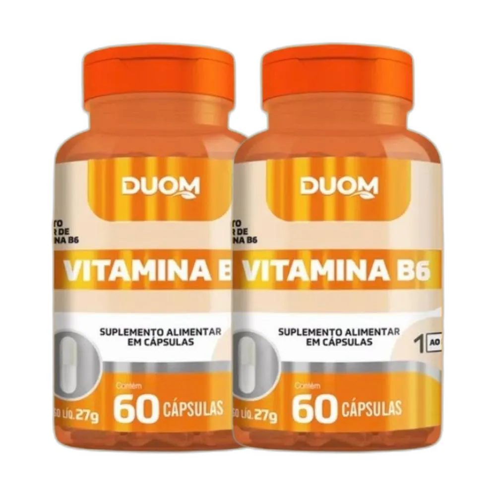 KIT 2X SUPLEMENTO ALIMENTAR VITAMINA B6 60 CPS - DUOM