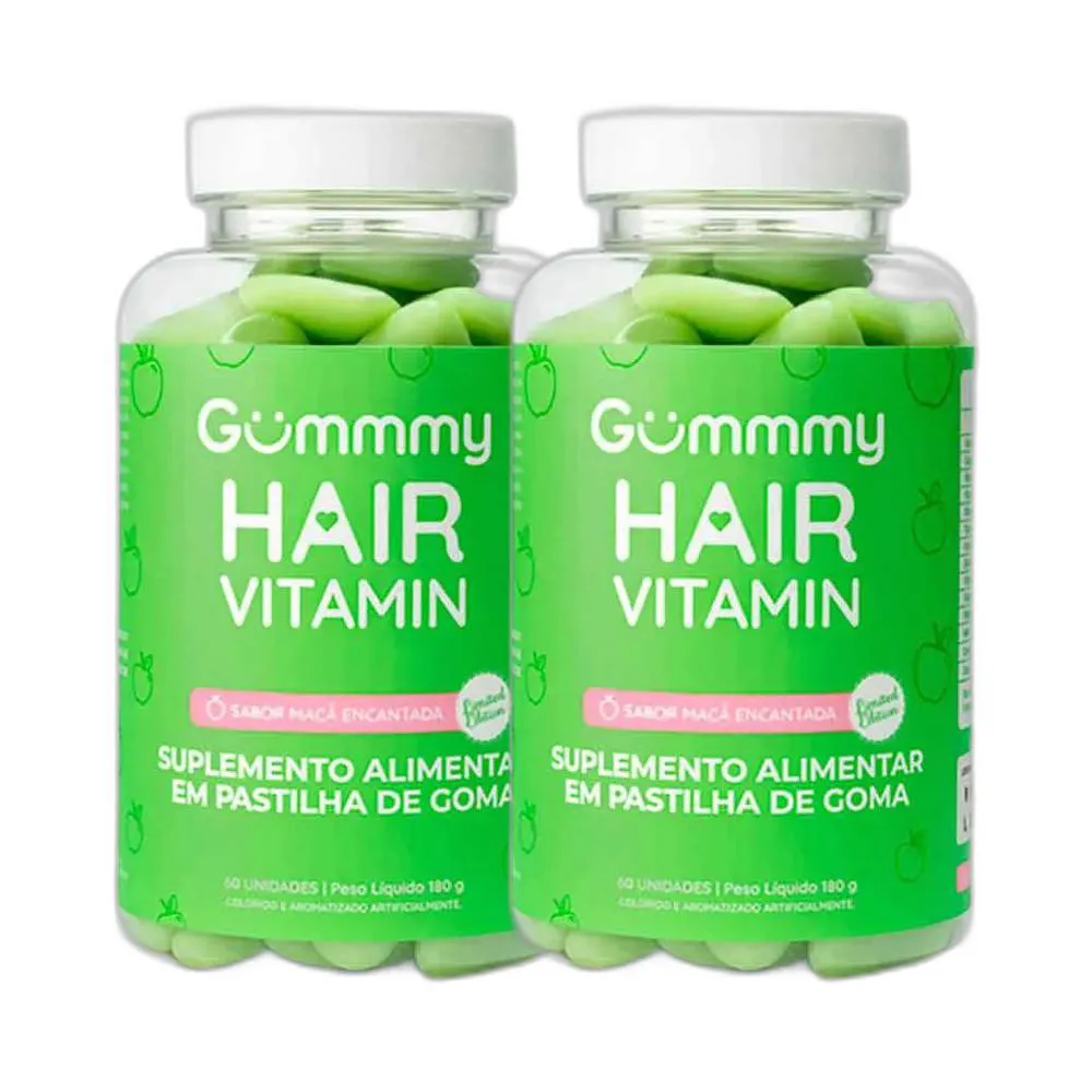 KIT 2X SUPLEMENTO HAIR VITAMIN MAçã VERDE 60 U - GUMMY