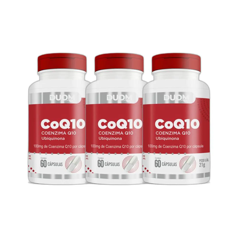 KIT 3X SUPLEMENTO ALIMENTAR COENZIMA Q10 COQ10 60 CPS DUOM