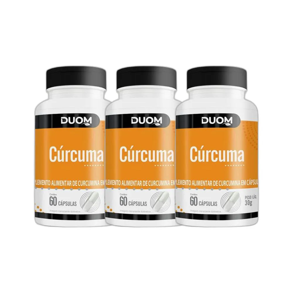 KIT 3X SUPLEMENTO ALIMENTAR CúRCUMA 60 CPS - DUOM