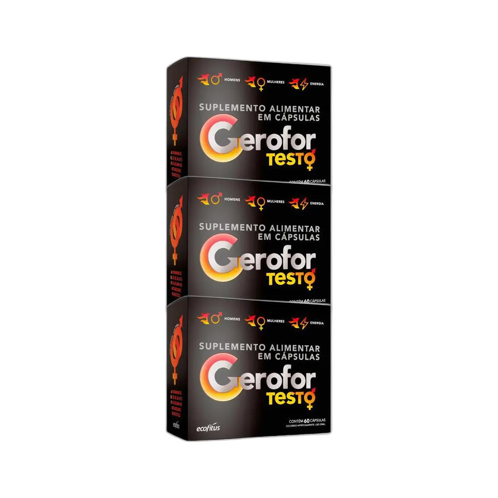 KIT 3X SUPLEMENTO ALIMENTAR GEROFOR TESTO 60 CPS - ECOFITUS