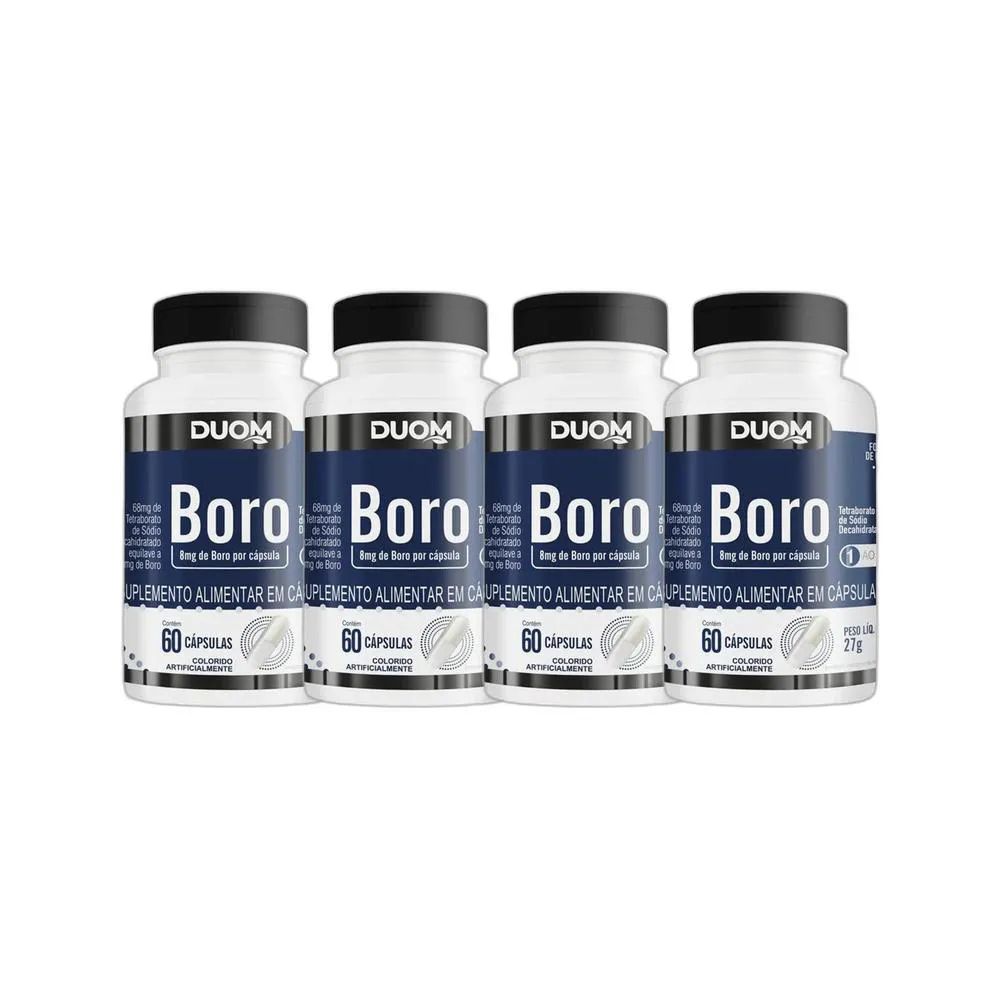 KIT 4X SUPLEMENTO ALIMENTAR BORO 60 CPS - DUOM