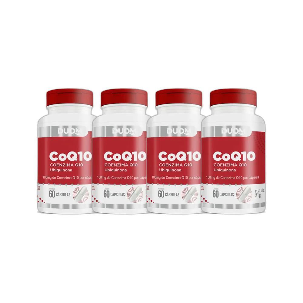 KIT 4X SUPLEMENTO ALIMENTAR COENZIMA Q10 COQ10 60 CPS DUOM