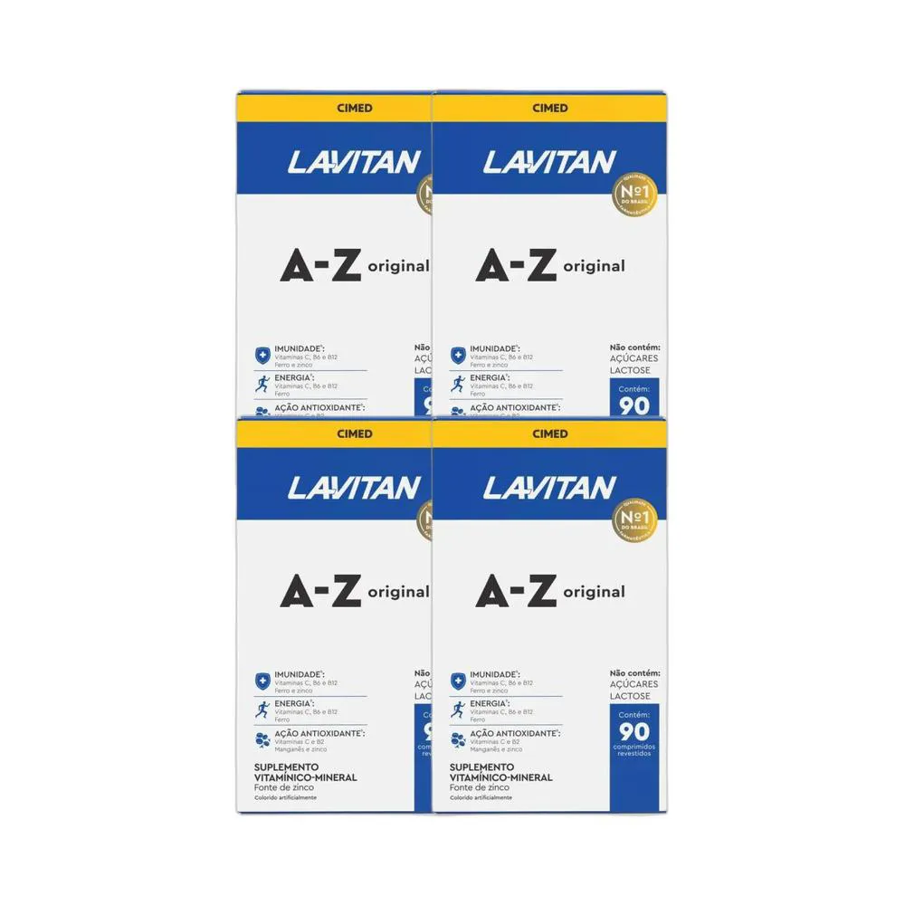 KIT 4X SUPLEMENTO ALIMENTAR LAVITAN A-Z ORIGINAL 90 CPR - CIMED