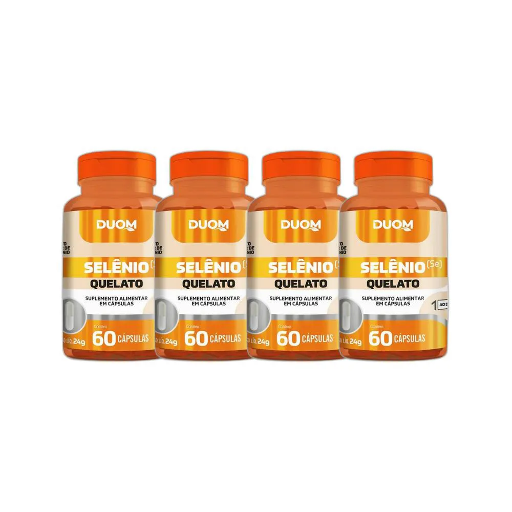 KIT 4X SUPLEMENTO ALIMENTAR SELêNIO 60 CPS - DUOM