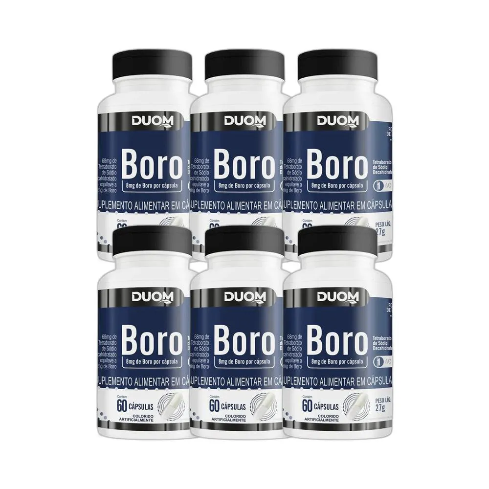 KIT 6X SUPLEMENTO ALIMENTAR BORO 60 CPS - DUOM