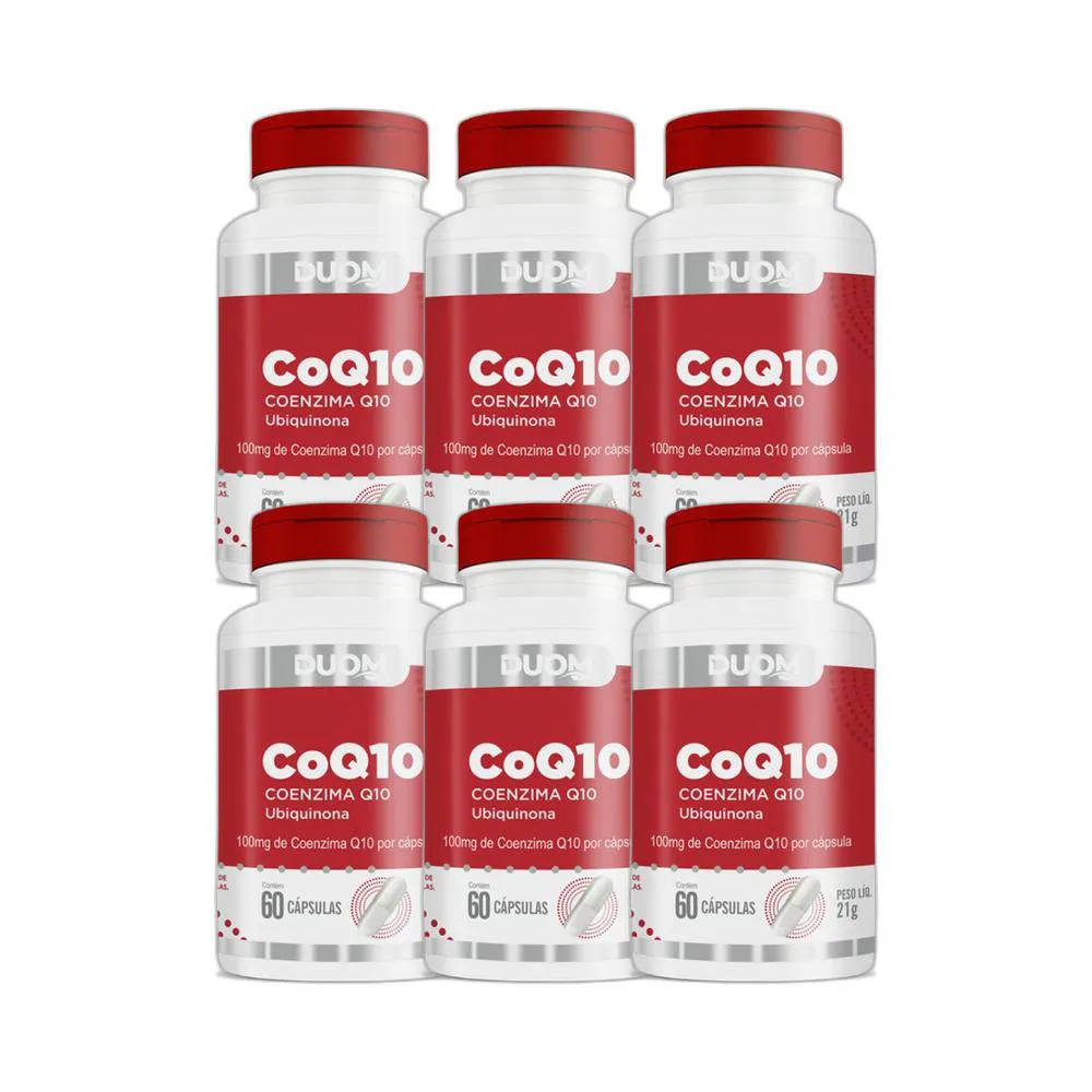 KIT 6X SUPLEMENTO ALIMENTAR COENZIMA Q10 COQ10 60 CPS DUOM