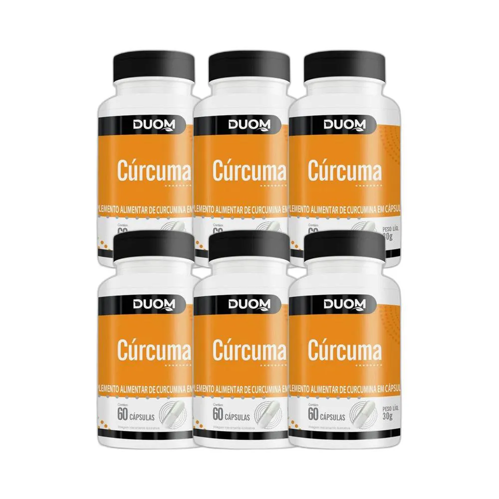 KIT 6X SUPLEMENTO ALIMENTAR CúRCUMA 60 CPS - DUOM