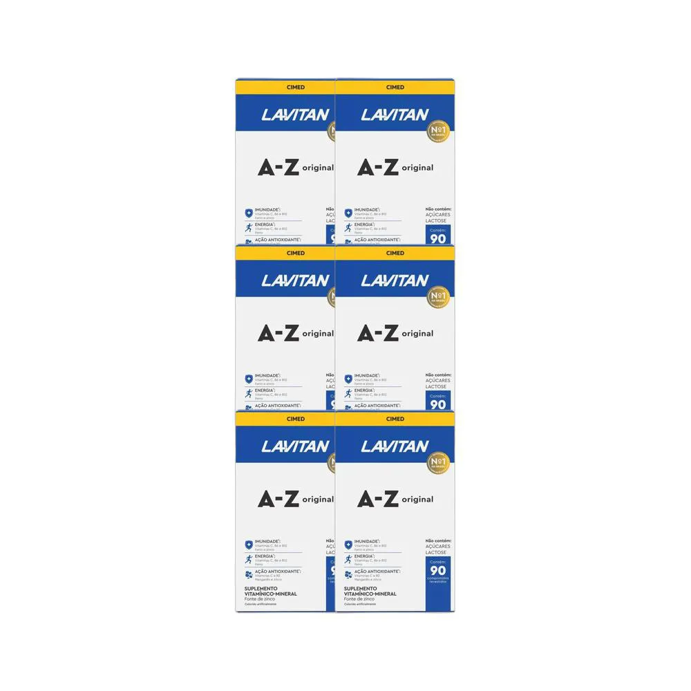 KIT 6X SUPLEMENTO ALIMENTAR LAVITAN A-Z ORIGINAL 90 CPR - CIMED