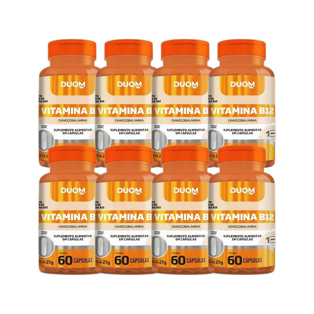 KIT 8X SUPLEMENTO ALIMENTAR CIANOCOBALAMINA B12 60 CPS DUOM