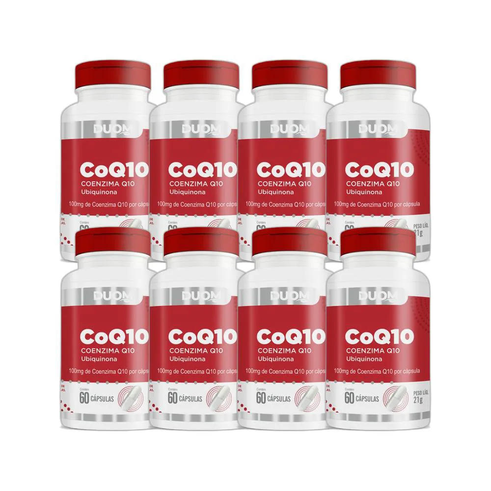 KIT 8X SUPLEMENTO ALIMENTAR COENZIMA Q10 COQ10 60 CPS DUOM