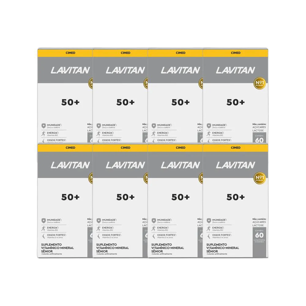 KIT 8X VITAMINA LAVITAN 50+ SêNIOR 60 COMPRIMIDOS - CIMED