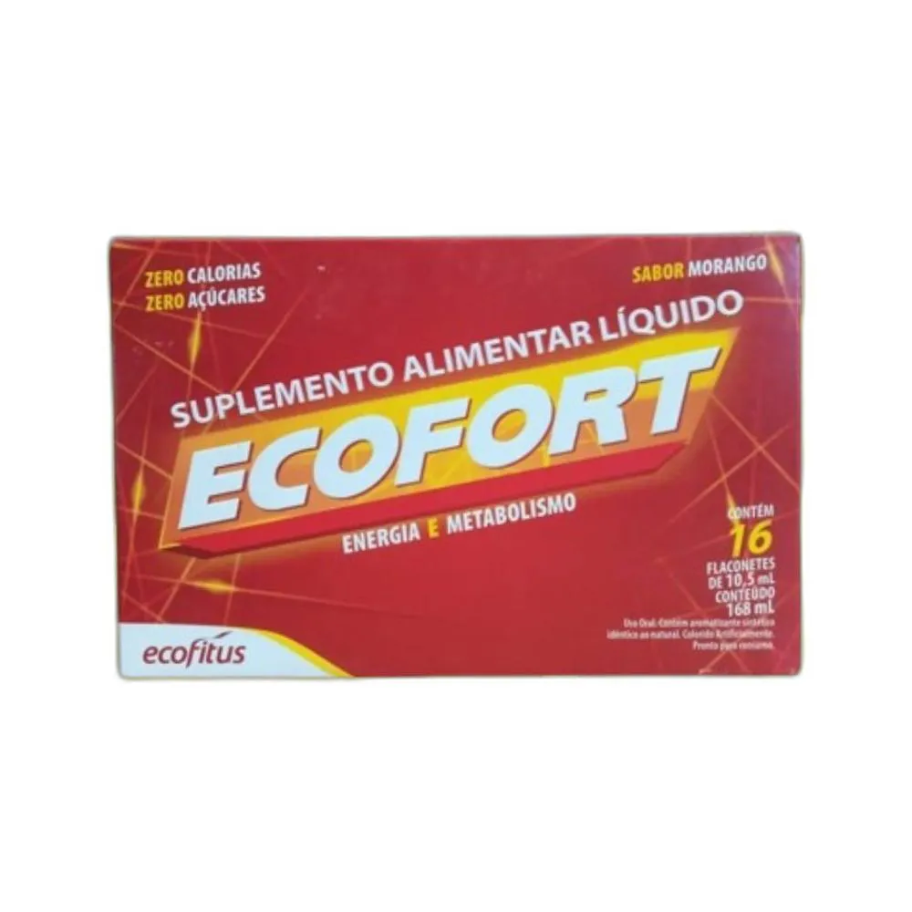 VITAMINA ECOFORT 16 FLACONETES 10ML MORANGO ECOFITUS