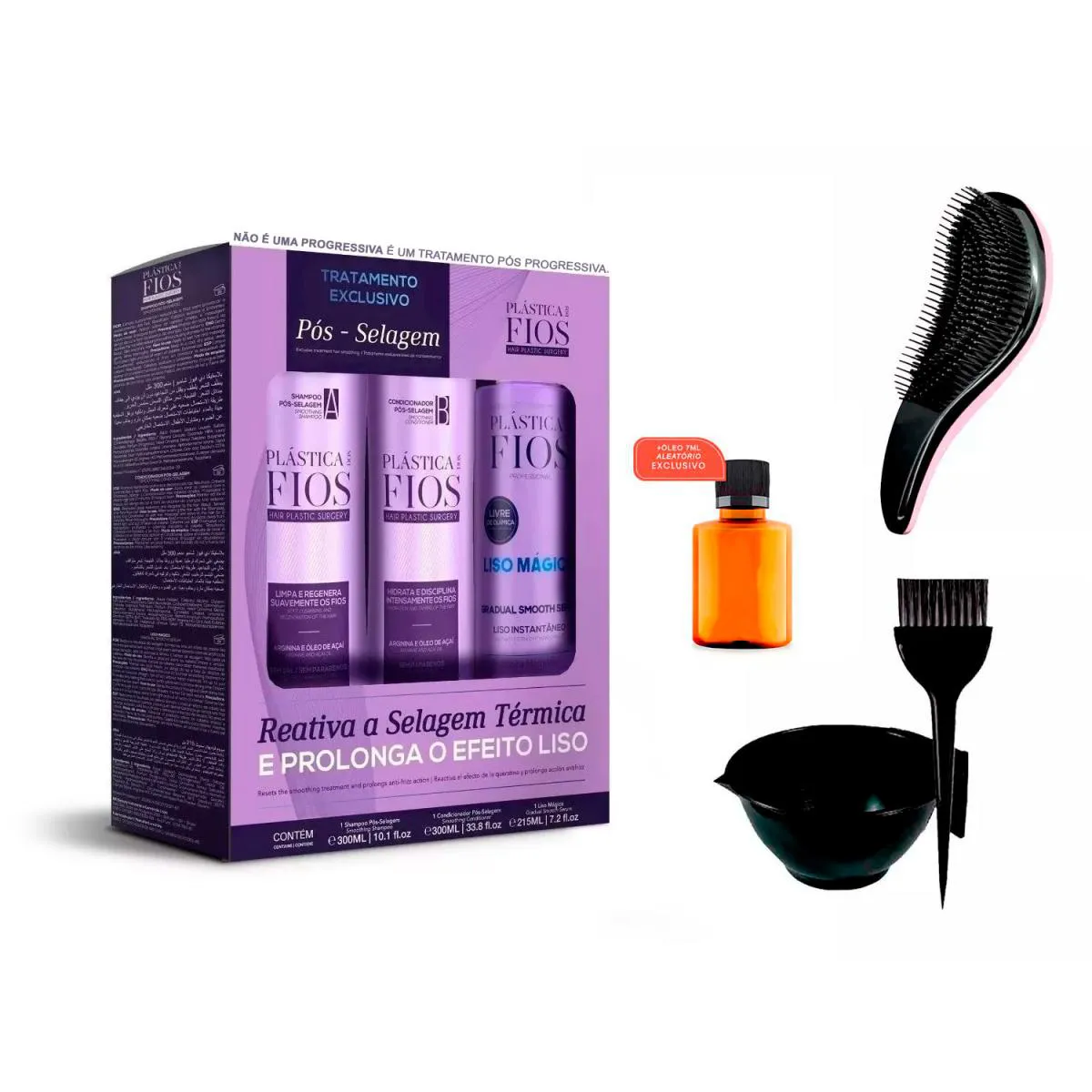 KIT DE CUIDADO PóS PROGRESSIVA CADIVEU +CUMBUCA/ESCOVA/ÓLEO