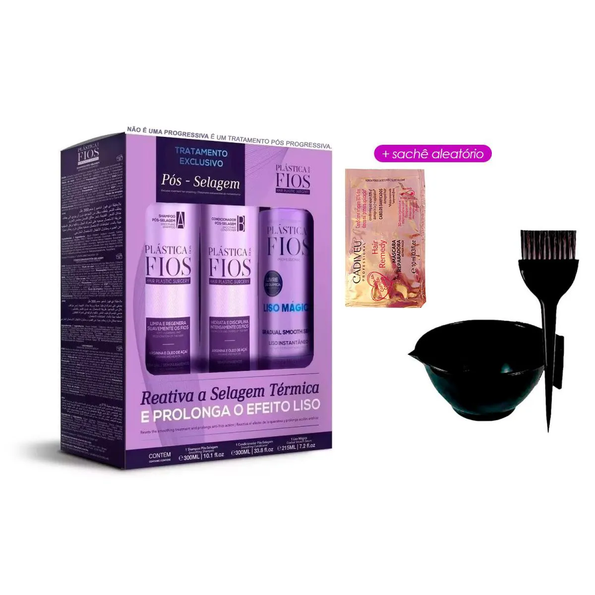 KIT PóS PROGRESSIVA CADIVEU PLáSTICA DOS FIOS +CUMBUCA/SACHê